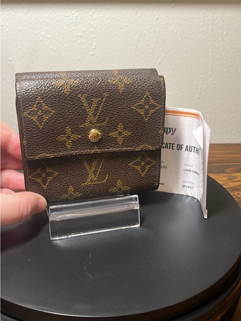 Louis Vuitton Brown & Gold Monogram Compact Wallet
